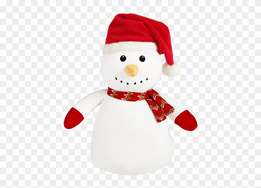 Snowman Cubby - Personalised Stuffed Snowman In A Santa Hat #1071746