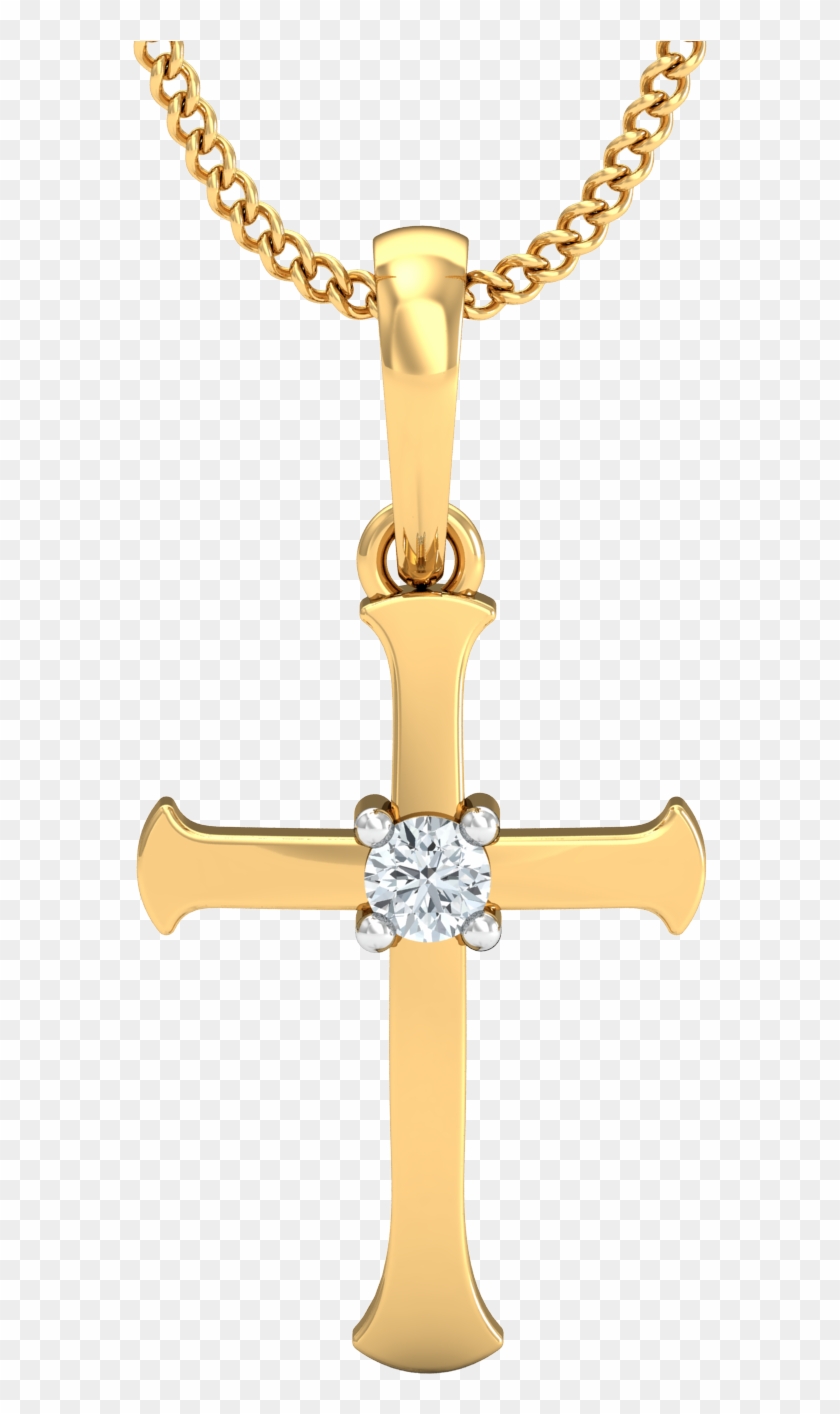 Elegant Cross Diamond Pendant - Navratri Special .925 Sterling Silver White Cz Durga #1073597