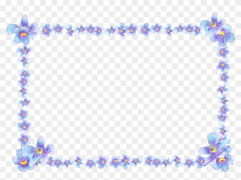 Frame Flowers Butterflies Purple Image - Flower Frame #1074288