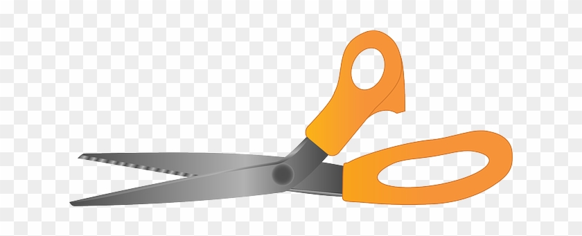 Handle Scissors, Orange, Silver, Cut, Handles, Handle - Transparent Background Clip Art Scissor #1075193