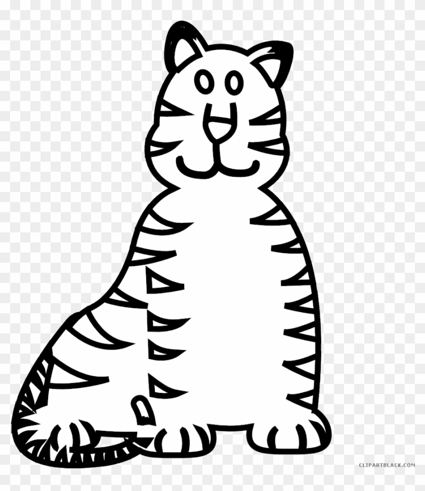 Tiger Outline Animal Free Black White Clipart Images - Clip Art #1075994