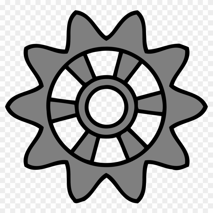 Gear With Radial Spokes - Wheel Clipart #1076893