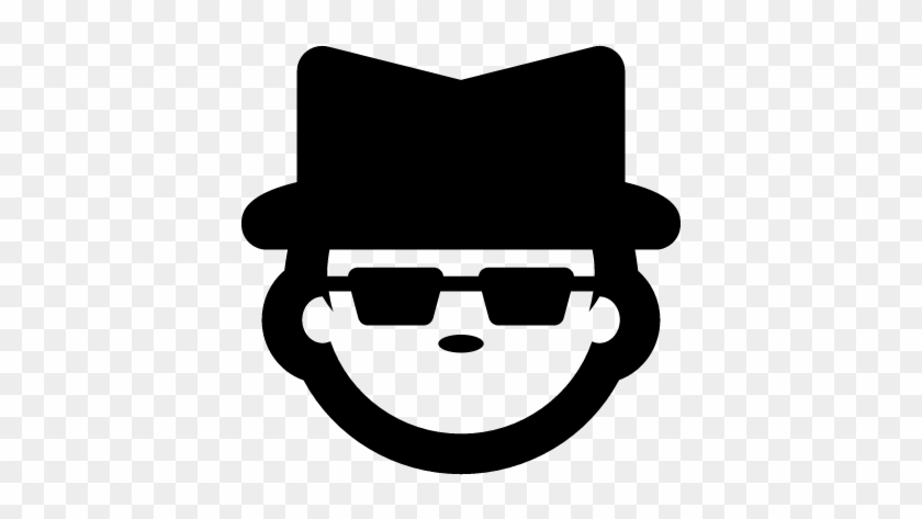 Man Face With Hat And Sunglasses Vector - Portable Network Graphics #1079650