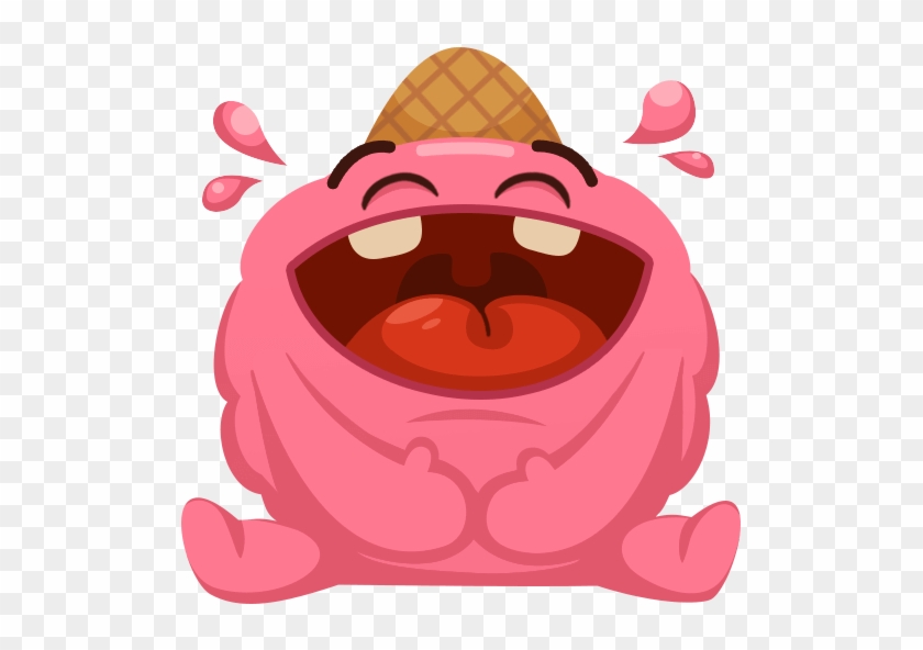 Pinky Ice Cream Cone Sticker For Imessage Messages - Стикеры Рожков #1084158