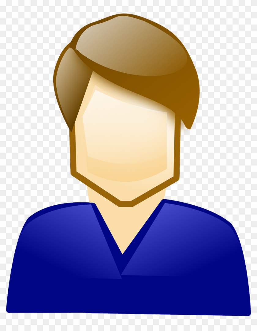 Man With Blue Shirt - Clip Art #1086897