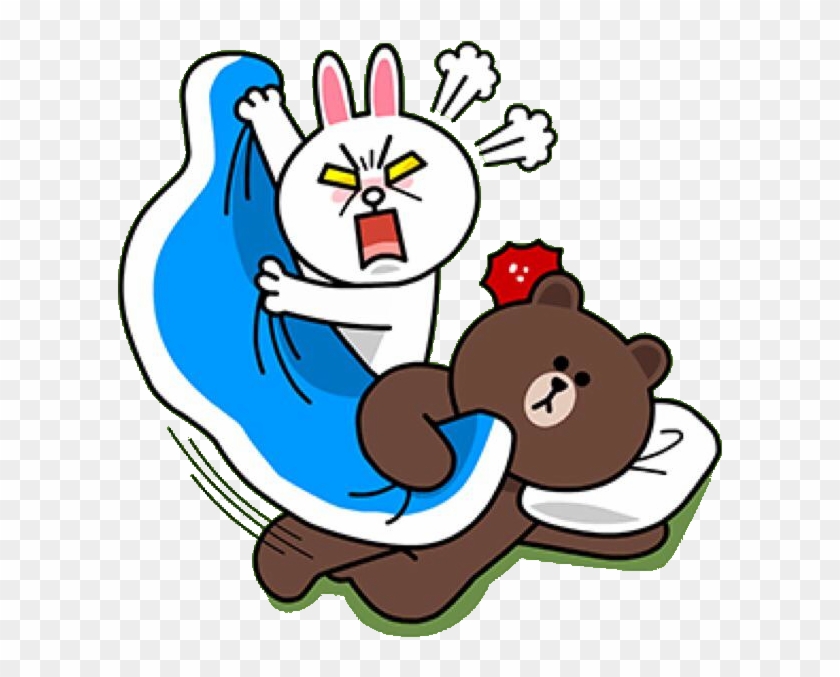 Angry Cony Snatches Brown's Blanket - Brown And Cony #1087589