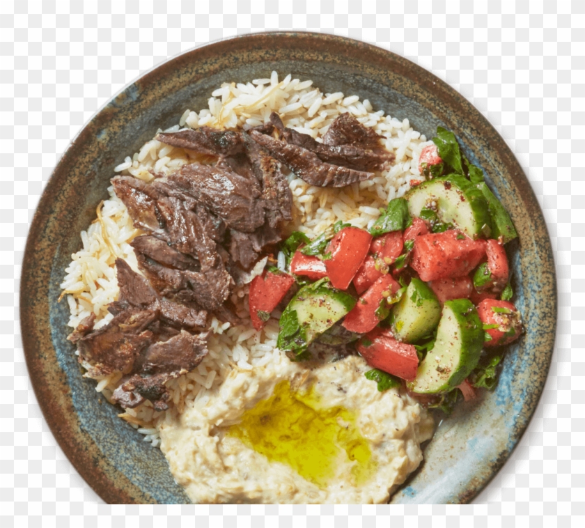 Cooked Rice In A White Plate Stock Photo - Mixed Shawarma With Vermicelli Rice #1089031