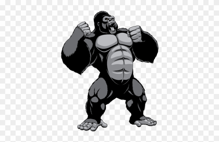 Cartoon Gorilla Logo - Angry gorilla logo illustration vector stock vector.