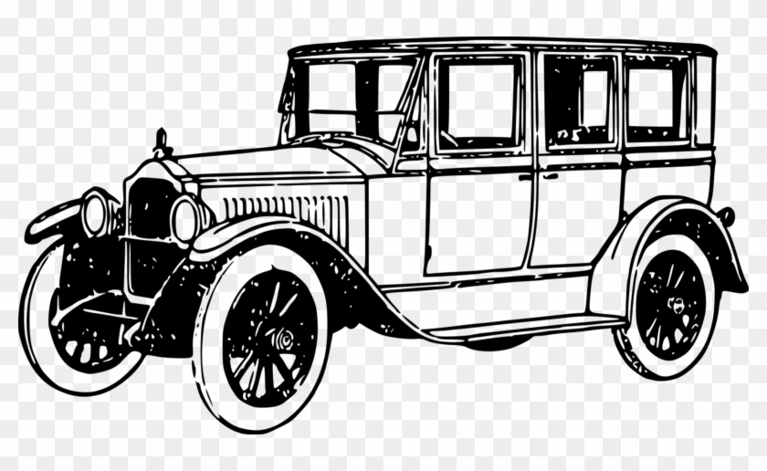 Top Clipart Images 2018 Car Clipart Black And White - Old Car Line Art #1091448
