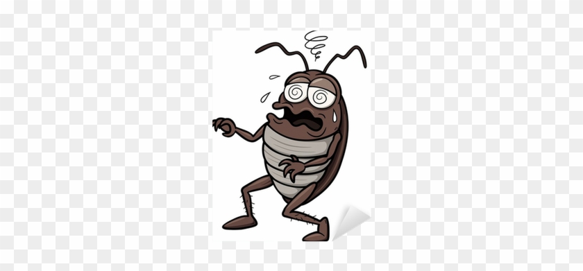 Vector Illustration Of Cartoon Cockroach Sticker • - Cockroach Cartoon #1095611