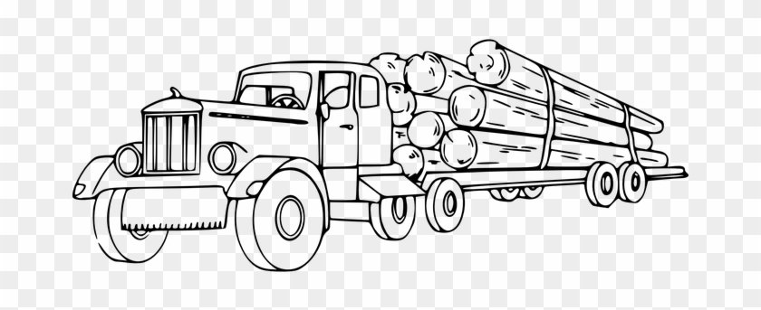 Logging Log Truck Hauling Logs Lumber Lumb - Log Truck Clip Art - Full ...