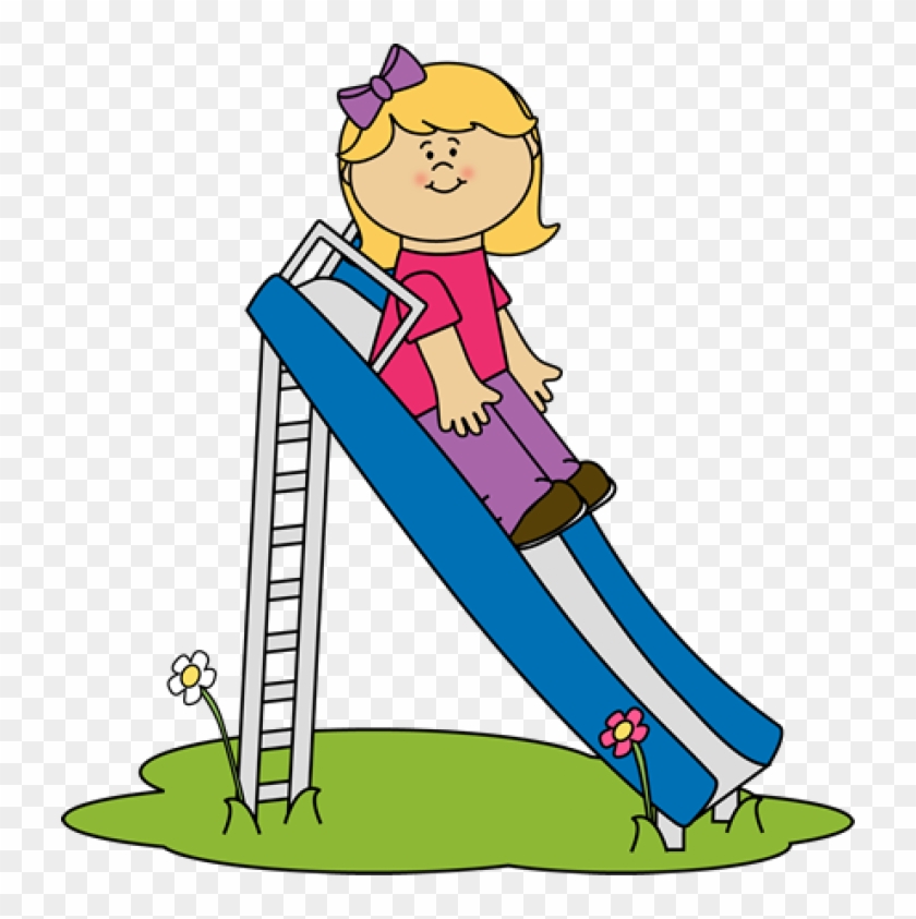 Girl On A Slide Clip Art - Slide Clipart #186541