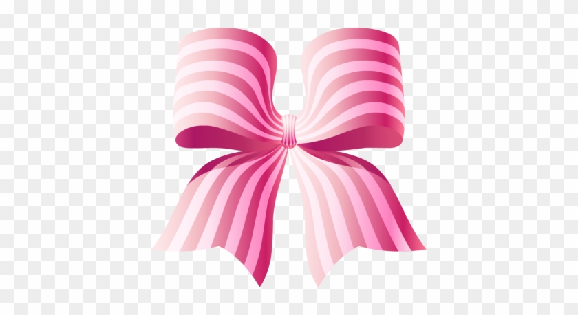Pink Striped Bow - Pink Striped Bow #187607