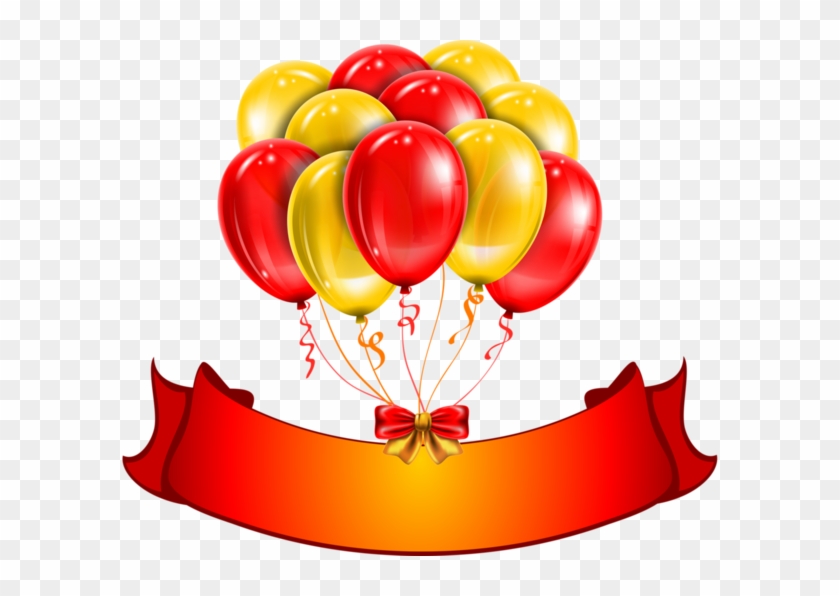 yellow and red balloons clipart