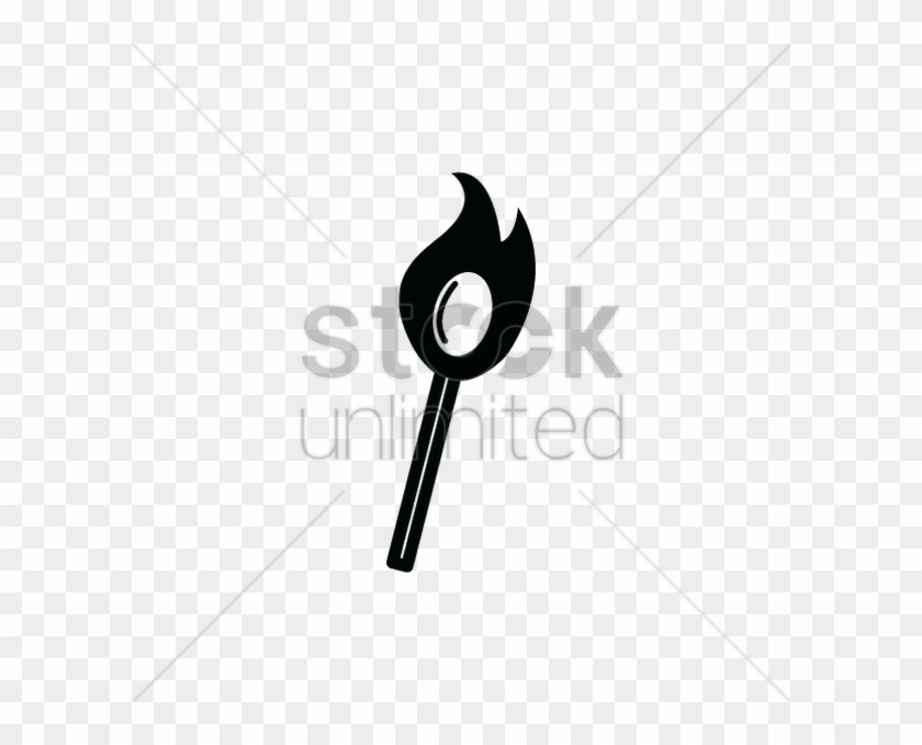 Matchstick On Fire Silhouette Vector Image - Vector Graphics #189465