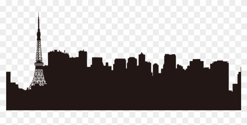 Tokyo Skyline Sticker Wall Decal - Tokyo Skyline Silhouette #1105884