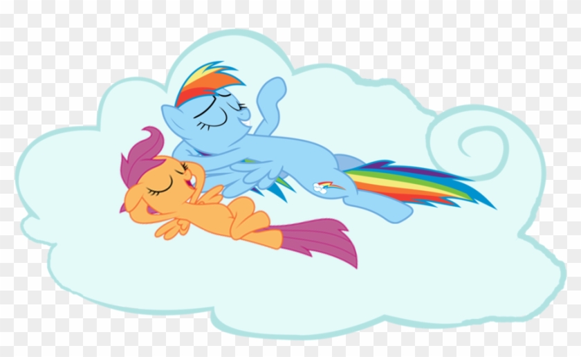 Rainbow And Scoot Chillin' By Scootaloo24 On Deviantart - Cartoon #1108731