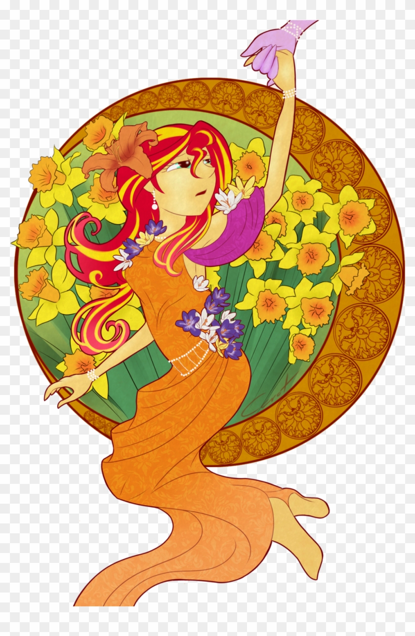 Katrittaja, Equestria Girls, Flower, Modern Art, Nouveau, - Sunset Shimmer #1111747