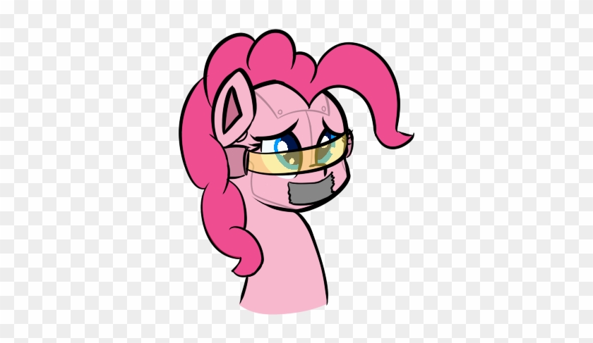 Lux, Cyborg, Emote, Mute, Pinkie Pie, Ponkbot, Robot, - Pinkie Pie Taped Mouth #1114852