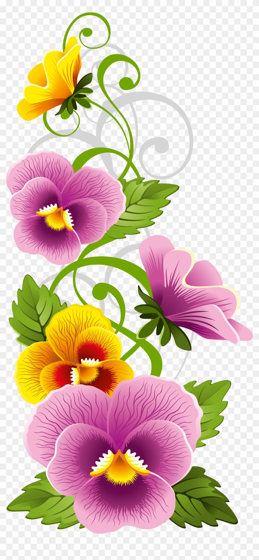 Pansy Flower Clipart - Dibujos De Pensamientos Flores - Free Transparent  PNG Clipart Images Download