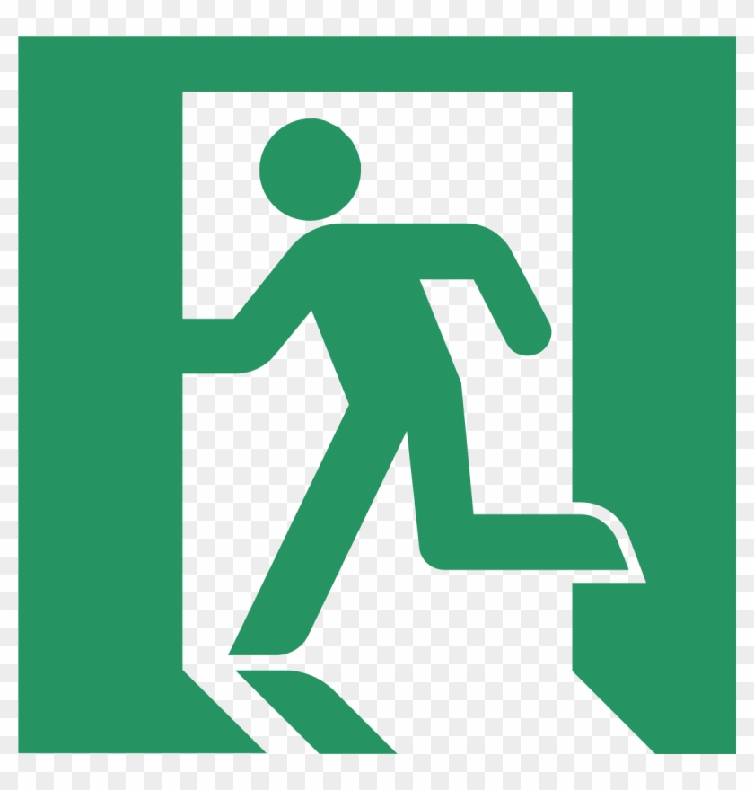 Exit Sign Wikipedia Rh En Wikipedia Org First Aid Symbol - People Leaving Clipart #1117724