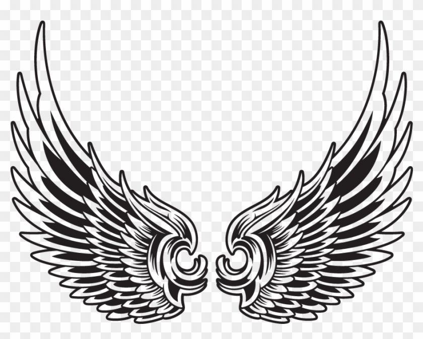 Original Art, Wings, Draping - Eagle Wings Vector Tattoo - Free
