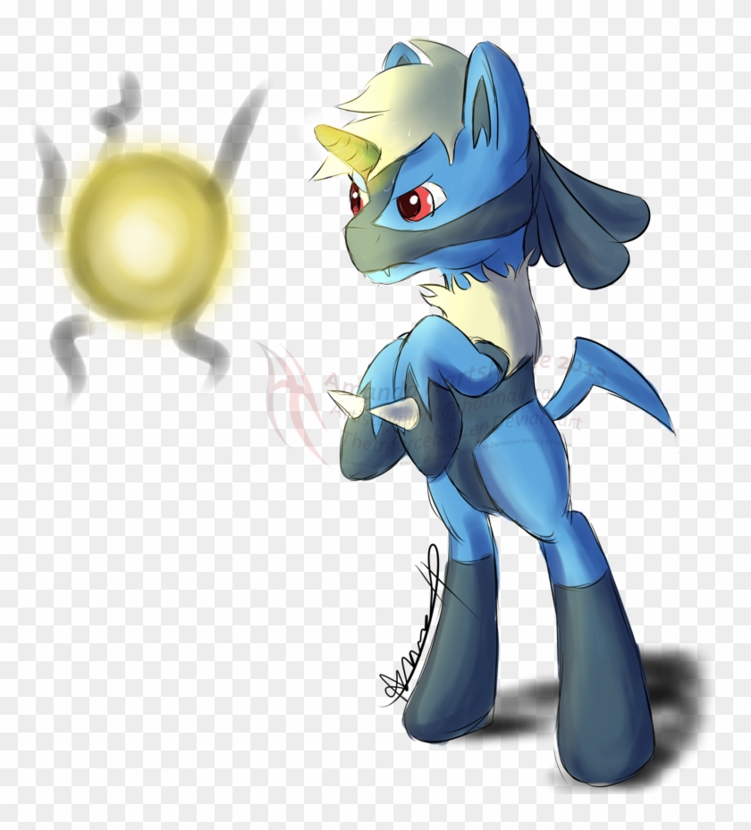 Crossover Ponymon Lucario By Amura Of Jupiter - Cartoon #1128850