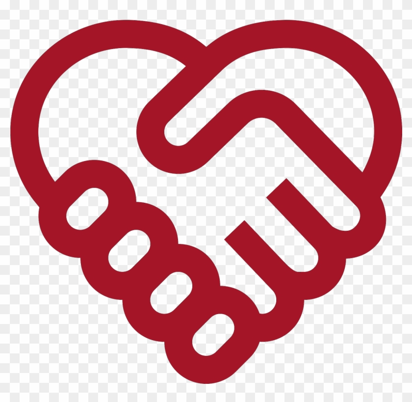 red heart , Computer Icons Heart Handshake Symbol, shake hands
