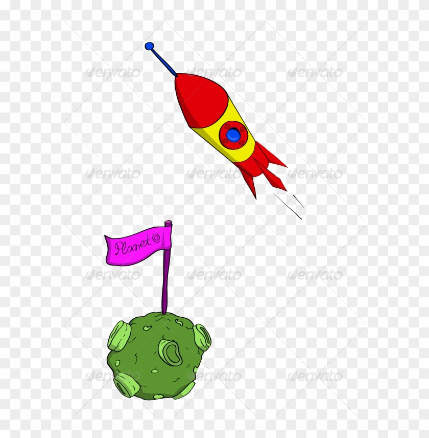 Rocket And Planet - Vector Graphics #1131309