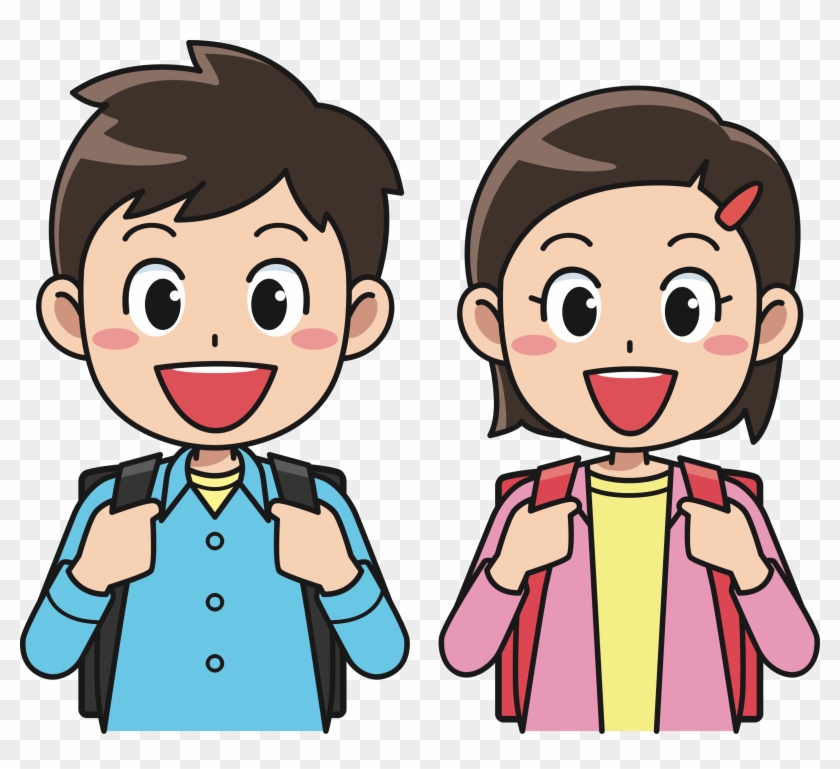 Big Image - Students In Backpacks Clipart #1132679