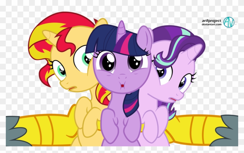 Sunset Shimmer, Twilight, And Starlight Glimmer By - My Little Pony  Starlight Glimmer And Sunset Shimmer - Free Transparent PNG Clipart Images  Download