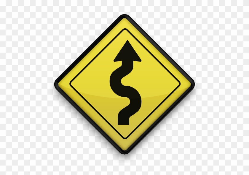 Winding Road Ahead Winding Road Ahead Icon 097057 Icons - Sharp Left Turn Sign #1140310