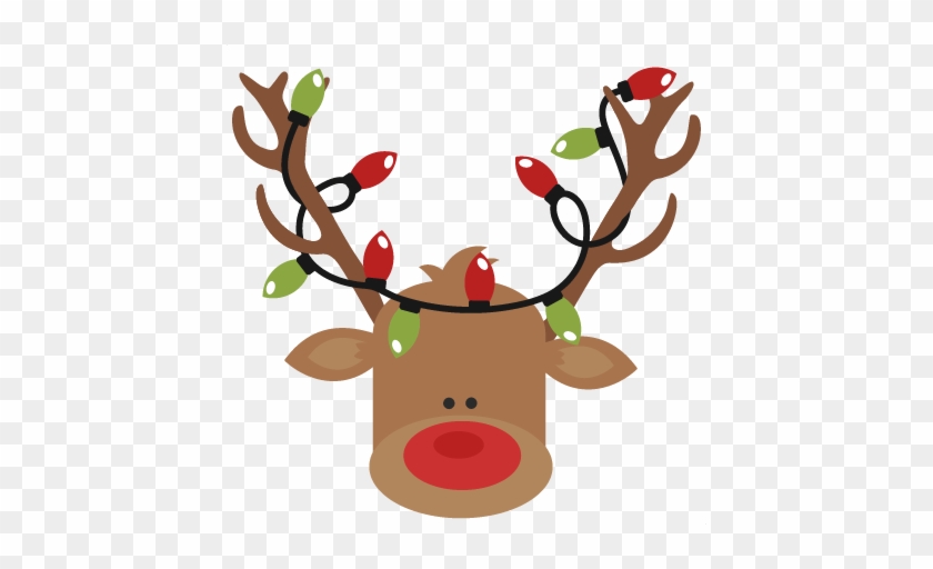 Download Reindeer With Christmas Lights Svg Cutting Files For Reindeer Antlers With Lights Free Transparent Png Clipart Images Download