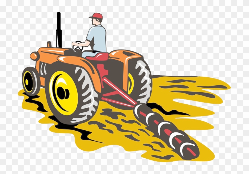 Single continuous line drawing young male farmer drive a tractor wall mural  • murals vehicle, vegetable, vector | myloview.com