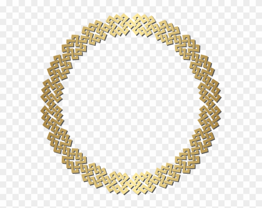 Golden Round Border Frame Transparent Png Clip Art - Golden Round Border Png #192998