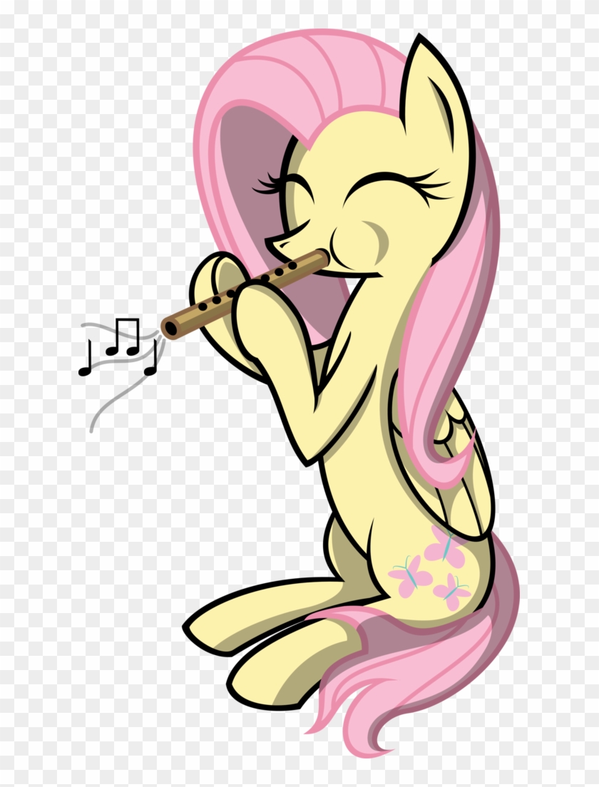 Subjectbubblegum, Eyes Closed, Flute, Fluttershy, Instrument, - Cartoon #1147545