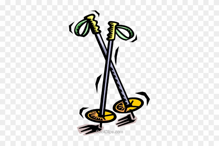 Ski Poles Royalty Free Vector Clip Art Illustration - Ski Poles Royalty Free Vector Clip Art Illustration #1151655