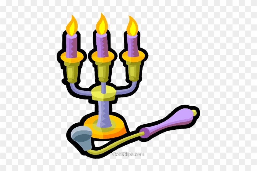 Candelabra And Candle Snuffer Royalty Free Vector Clip - Clip Art #1152874