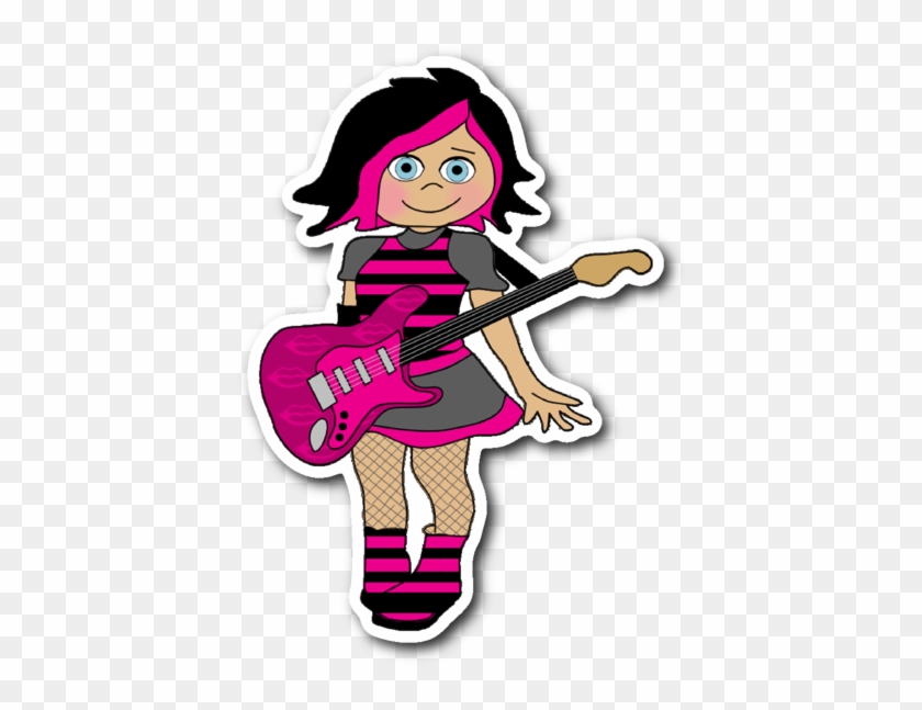 Pink Punk Rock Girl Vinyl Die Cut Sticker - Pink Punk Rock Girl Vinyl Die Cut Sticker #1157150