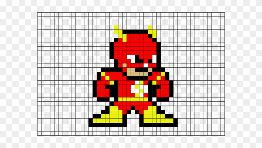 superhero pixel art grid flash Pixel flash superhero dc comics logo ...