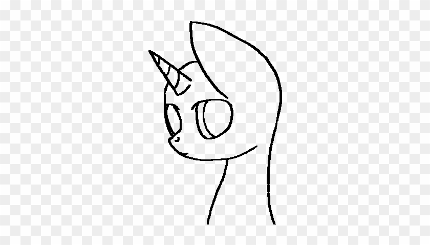 Mlp Icon Base 1 Unicorn By The Cutie Amie - Line Art #1160661