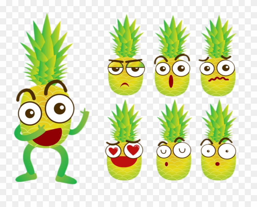 Pineapple Cartoon Clip Art - Vector Graphics #1160996