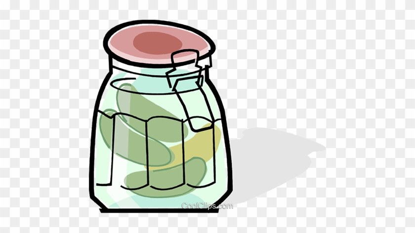 Jar Of Pickles Royalty Free Vector Clip Art Illustration - Jar Clipart #1167899