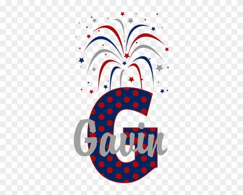 Design Is Printed, Not Embroidered - 4th Of July Fireworks Letter G Shower Curtain #1170824