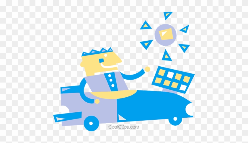 Man Driving Solar Powered Car Royalty Free Vector Clip - Clip Art ...