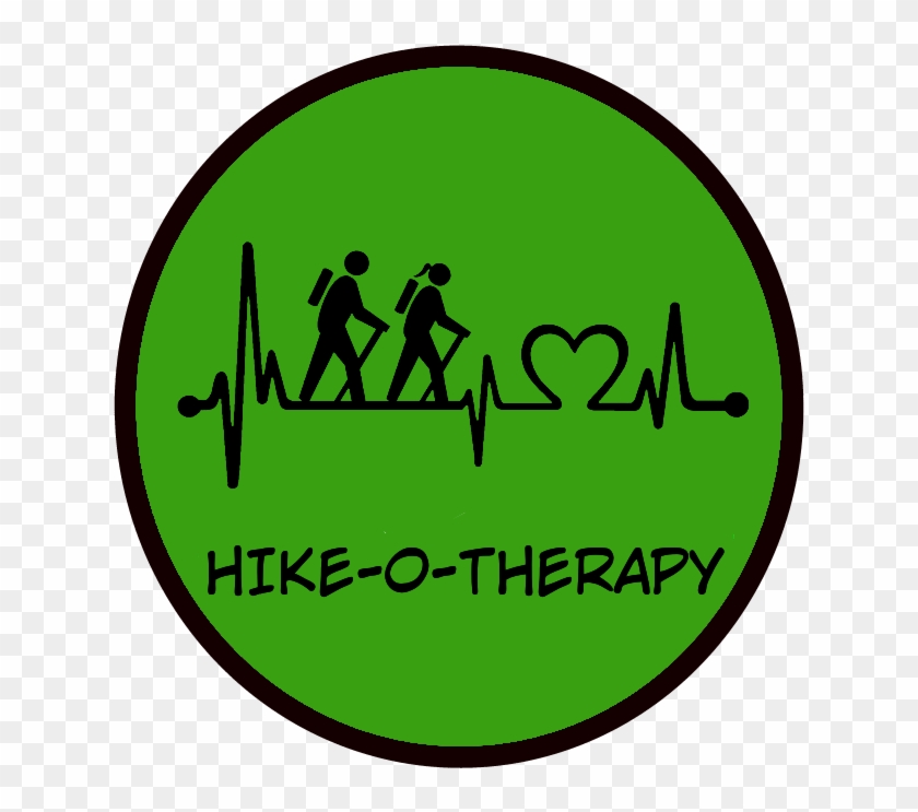 Hike O Therapy - Black And White Car Sticker Logo #1173489