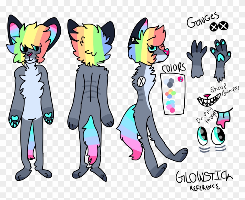 Glowstick Fursuit Ref By Nerdy-trash - Cartoon #1177335