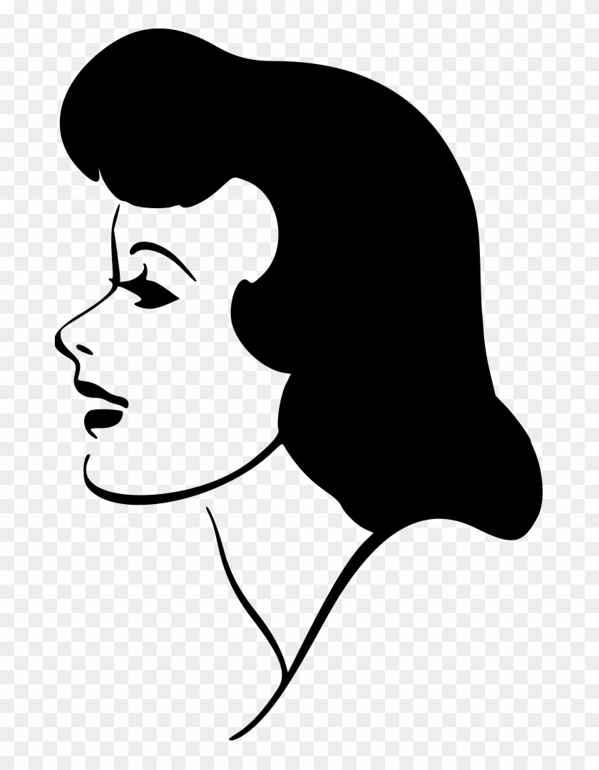 Lady's Head In Profile - Clip Art #1180951