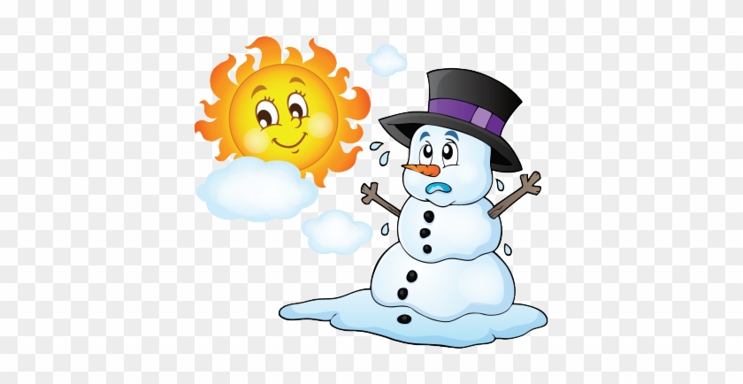 As The Sun Rises The Snow Begins To Thaw - Melting Snowman Clipart ...