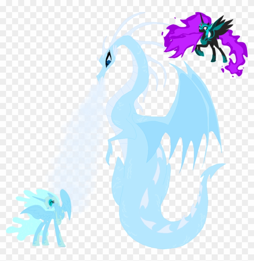 Shadowstar And Frostbite Battle The Ice Dragon By Lunarflarestudios - Digital Art #1181824